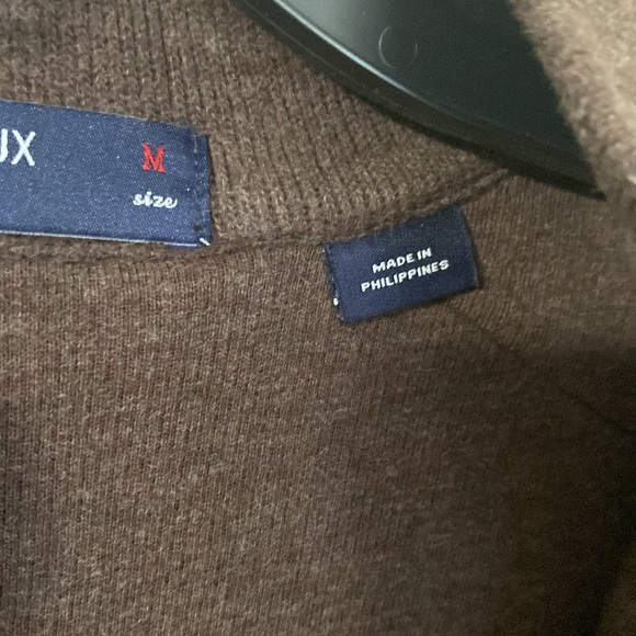 NWOT Cremieux sweater knit long sleeve quarter button up mens brown pullover - Picture 6 of 9